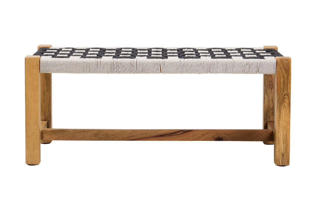 Bengal Black And White Jute Bench