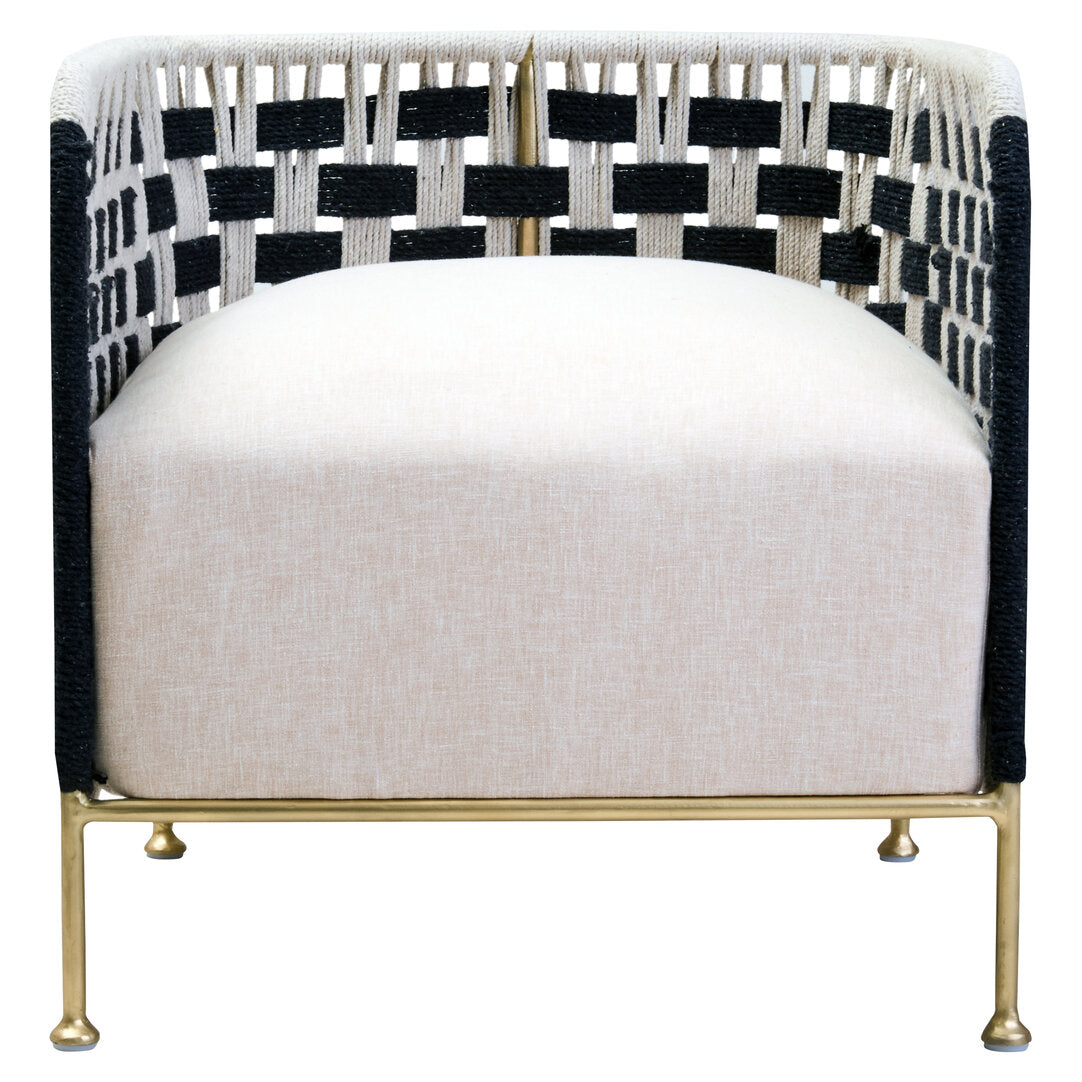 BengalBlack And White Jute Chair