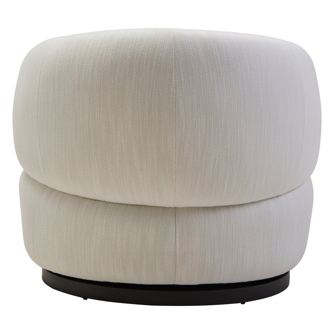 Outline Textured Cream Curved Swivel Chair