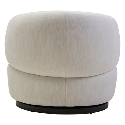 Outline Textured Cream Curved Swivel Chair