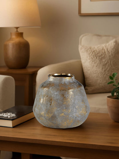 Gildora Small Grey And Gold Ceramic Vase