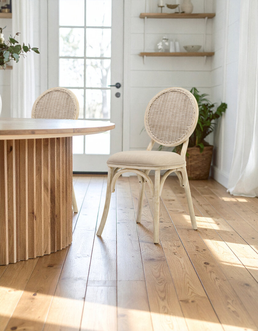 Pacific White Wash Elm Wood Dining Chair