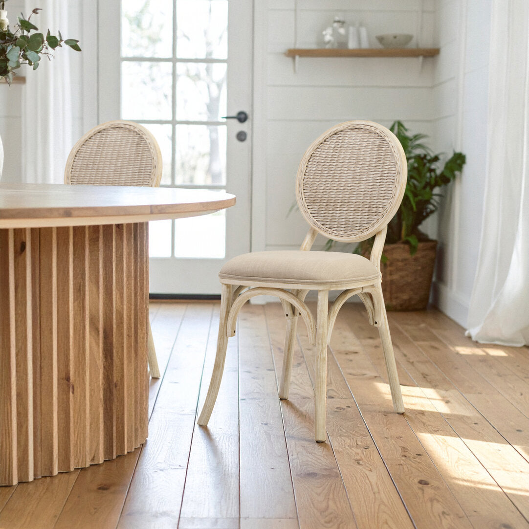 Pacific White Wash Elm Wood Dining Chair