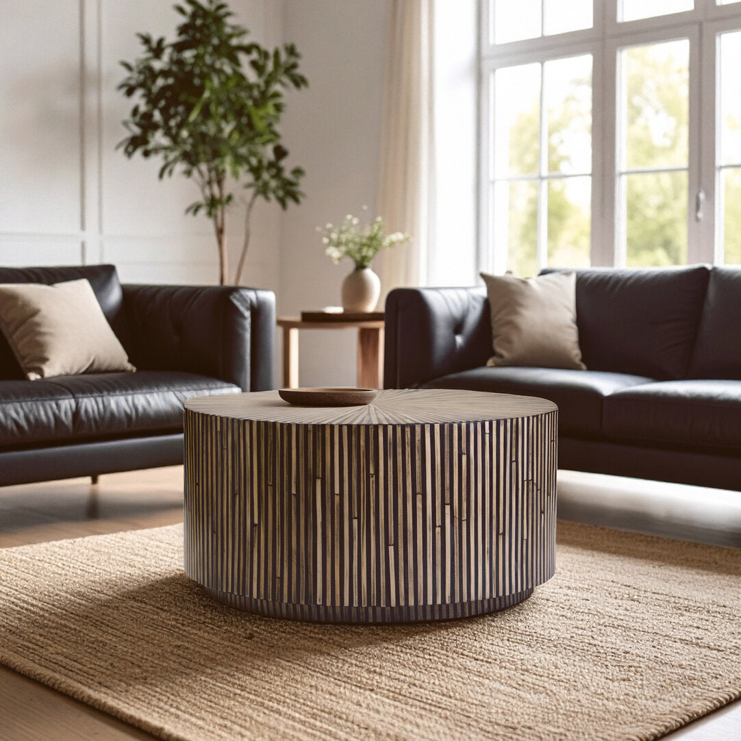 Grove Bamboo Inlay Round Coffee Table