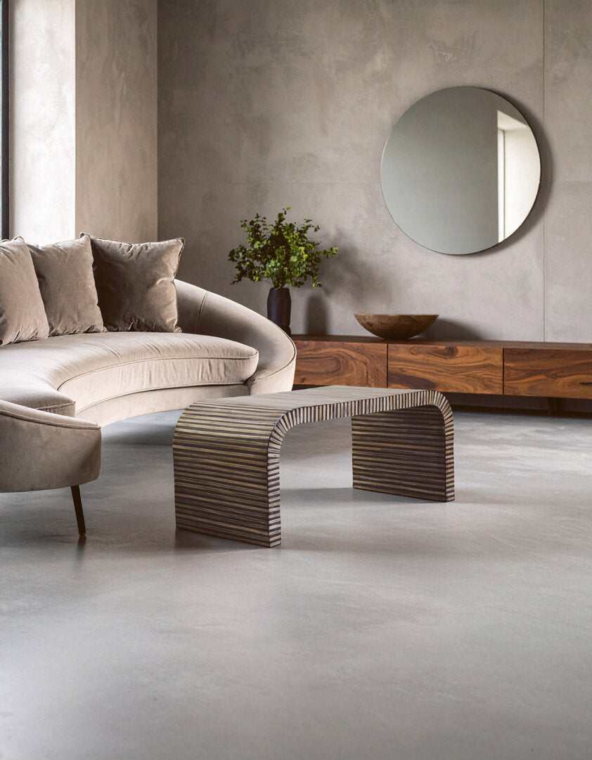 Grove Bamboo Inlay Curved Coffee Table