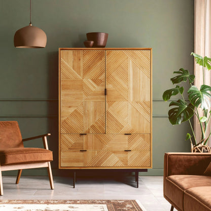 Tulum Natural Finish Cabinet with Drawers