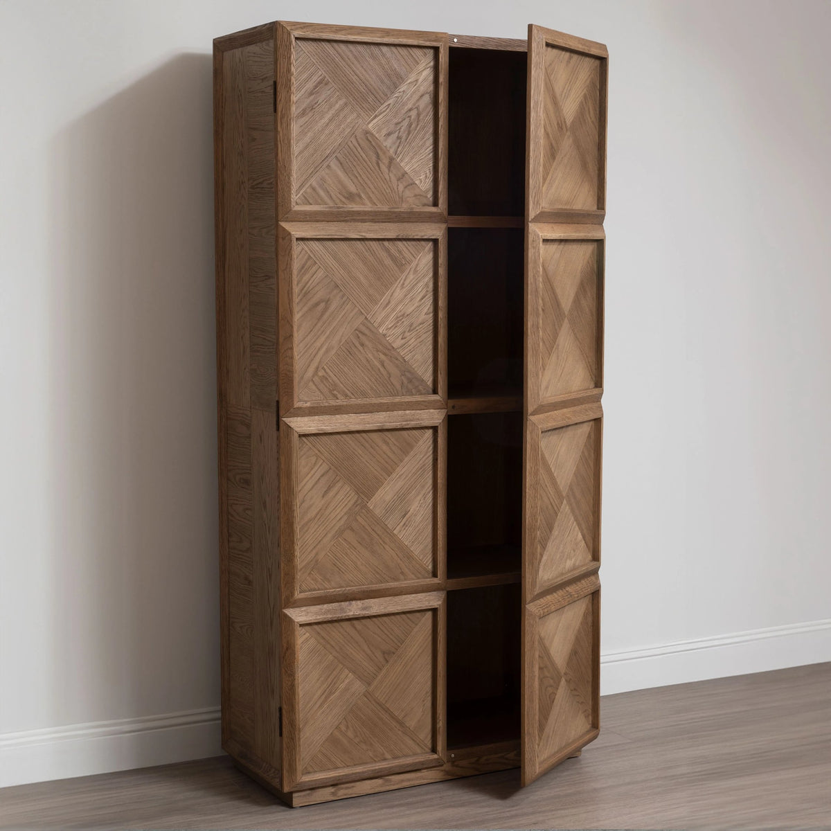 Cest Natural Oak Wood Tall Cabinet