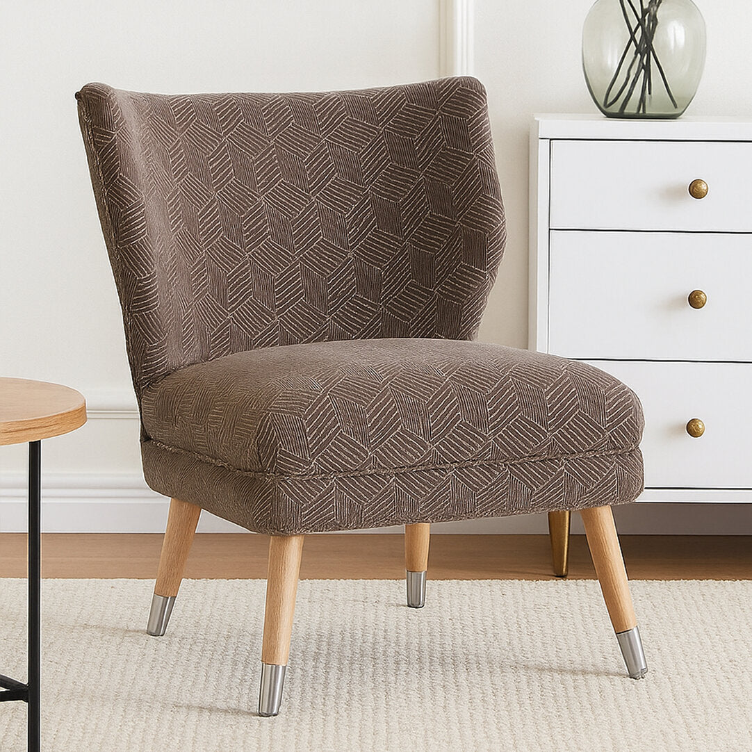 Mayfair Grey Chenille Wingback Chair