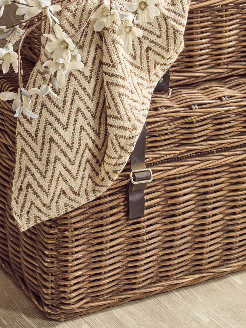 Sterling Brown Rattan Storage Trunks- set of 2