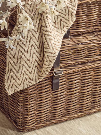 Sterling Brown Rattan Storage Trunks- set of 2