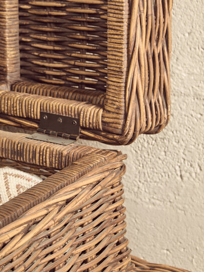 Sterling Brown Rattan Storage Trunks- set of 2