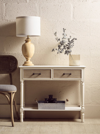 Heirloom 2 Drawers Pearl White Console Table