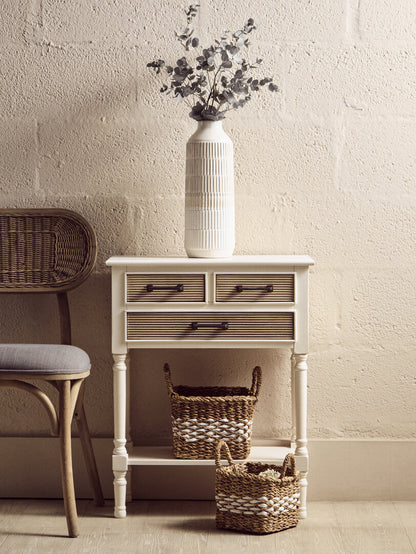 Heirloom 3 Drawers Pearl White Console Table