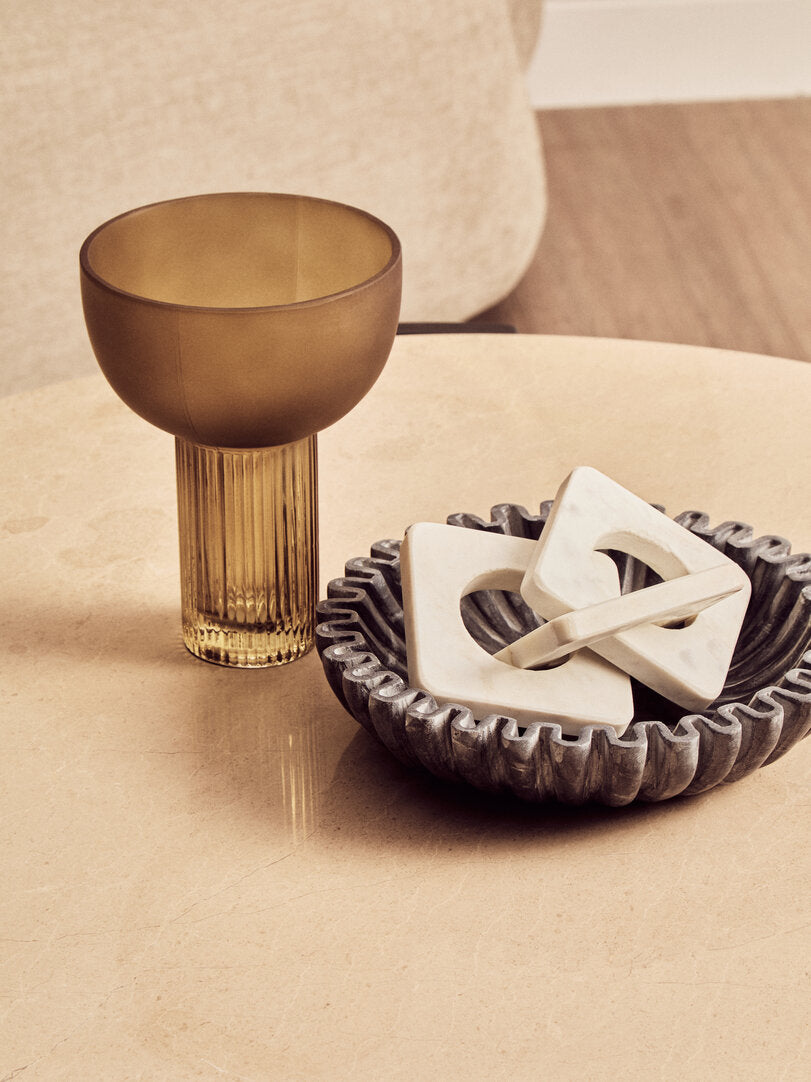 Iberia Round Cream Marble Top Large Coffee Table