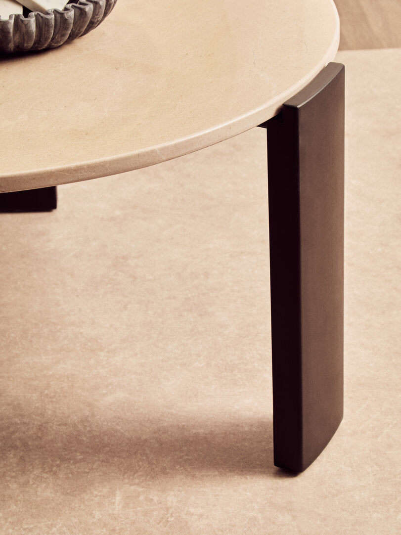 Iberia Round Cream Marble Top Large Coffee Table