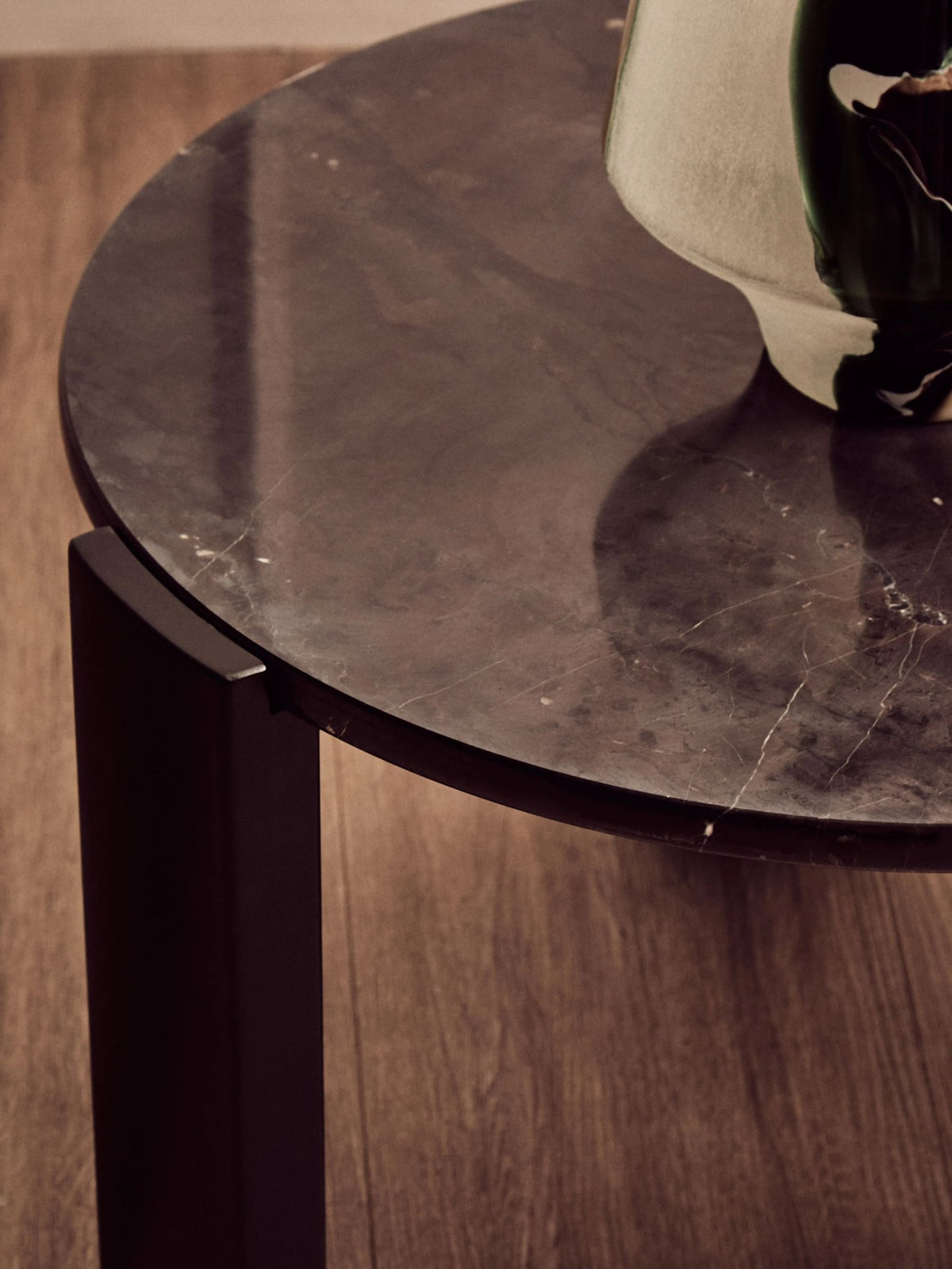 Iberia Black Marble and Acacia Wood Small Coffee Table