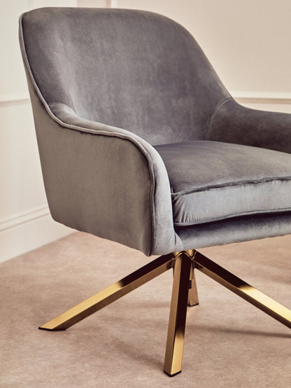 Avni Grey Velvet Chair
