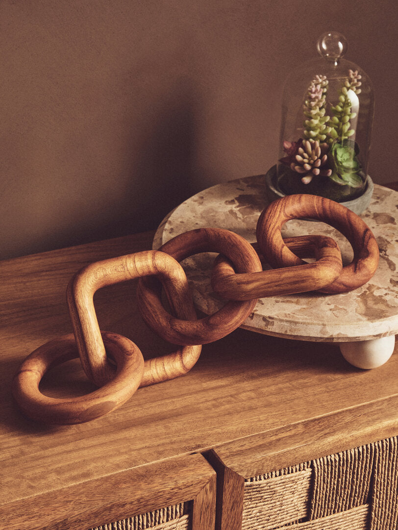 Empire Brown Wood Five Link Chain Decor