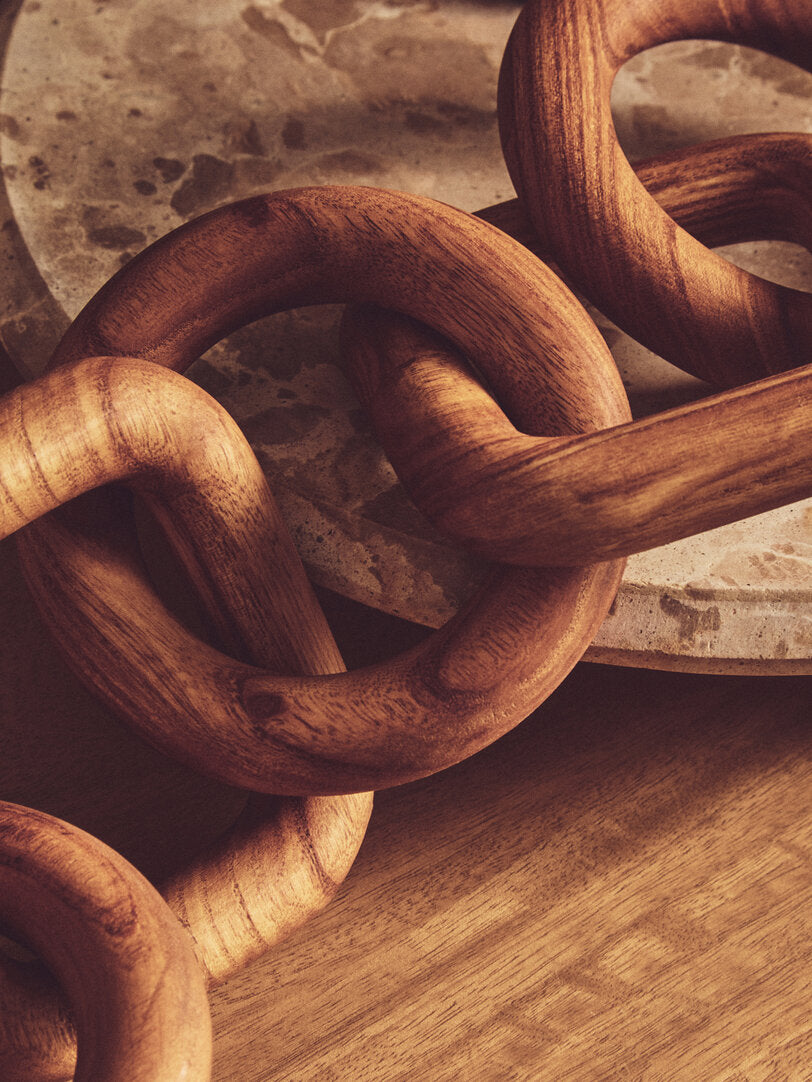 Empire Brown Wood Five Link Chain Decor