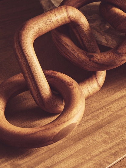 Empire Brown Wood Five Link Chain Decor