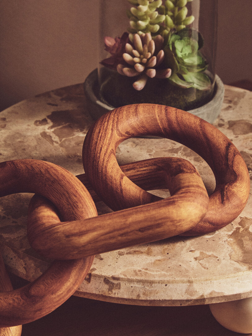 Empire Brown Wood Five Link Chain Decor