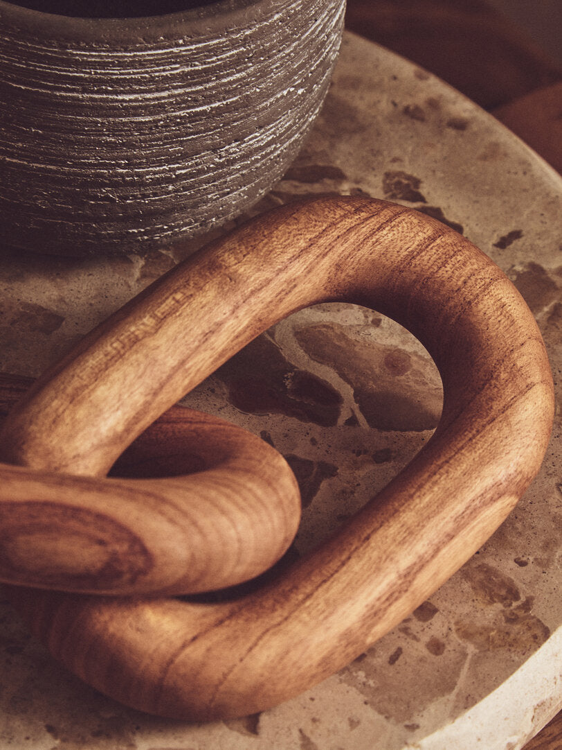 Empire Natural Wood 3 Link Chain Decor
