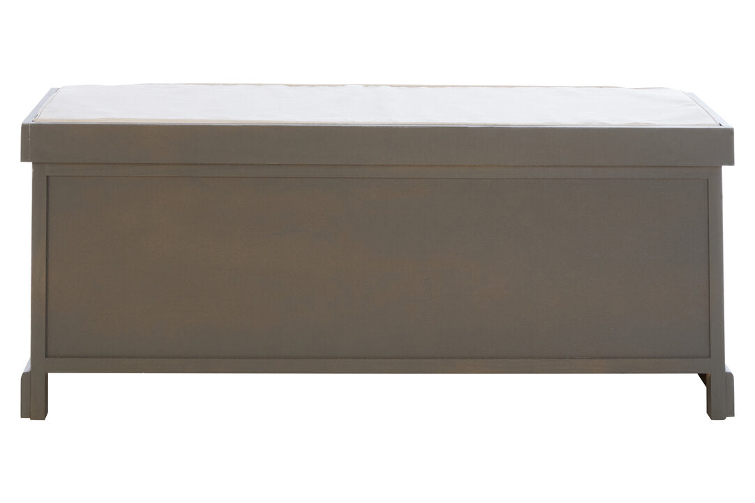 Heirloom Grey Three Drawer Storage Bench with Cushion
