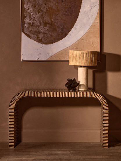 Grove Bamboo Inlay Curved Console Table