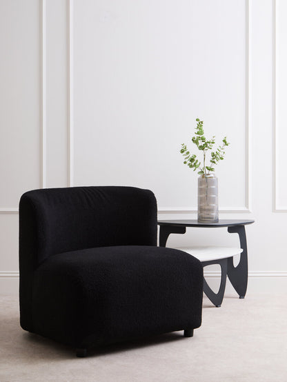 Aspen Black Boucle Effect Armless Lounge Chair