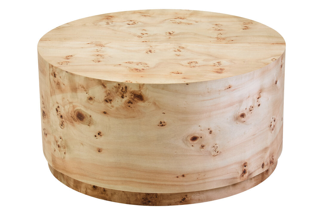 Sequoia Burl Wood Design Round Coffee Table