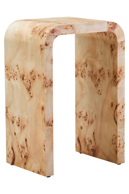 Sequoia Burl Wood Design Curved Side Table