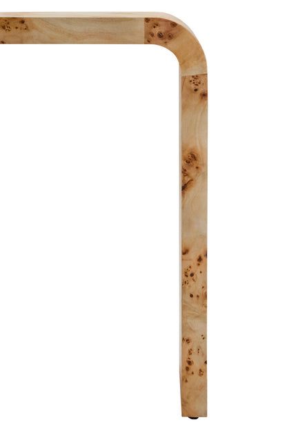 Sequoia Burl Wood Design Curved Side Table
