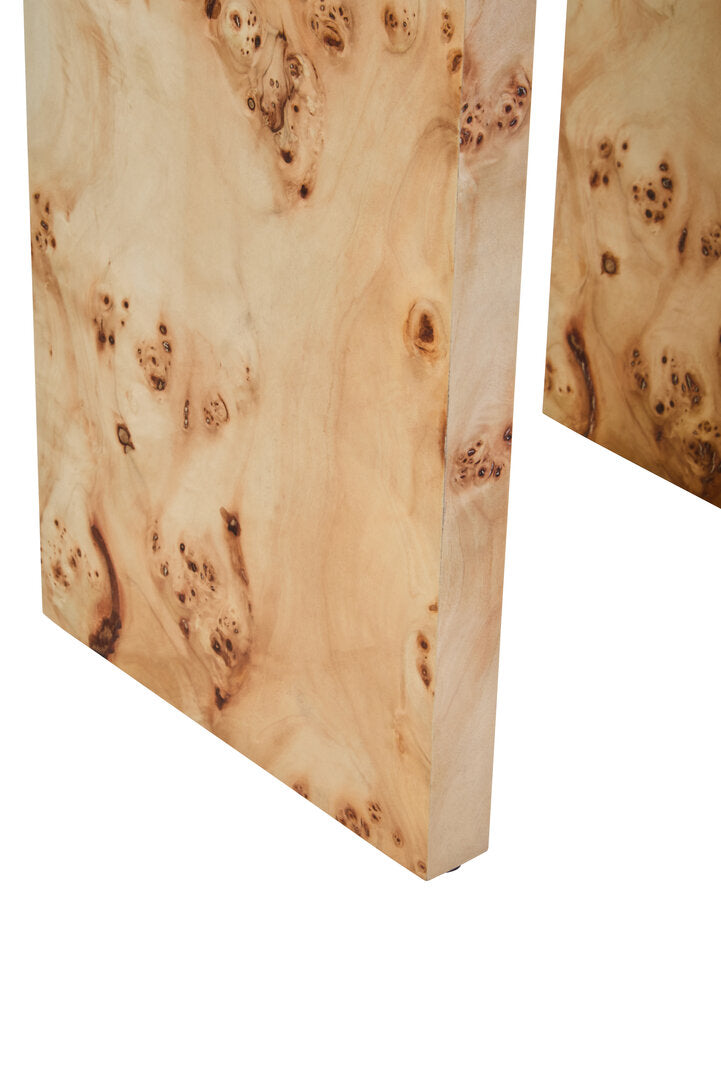 Sequoia Burl Wood Design Curved Side Table