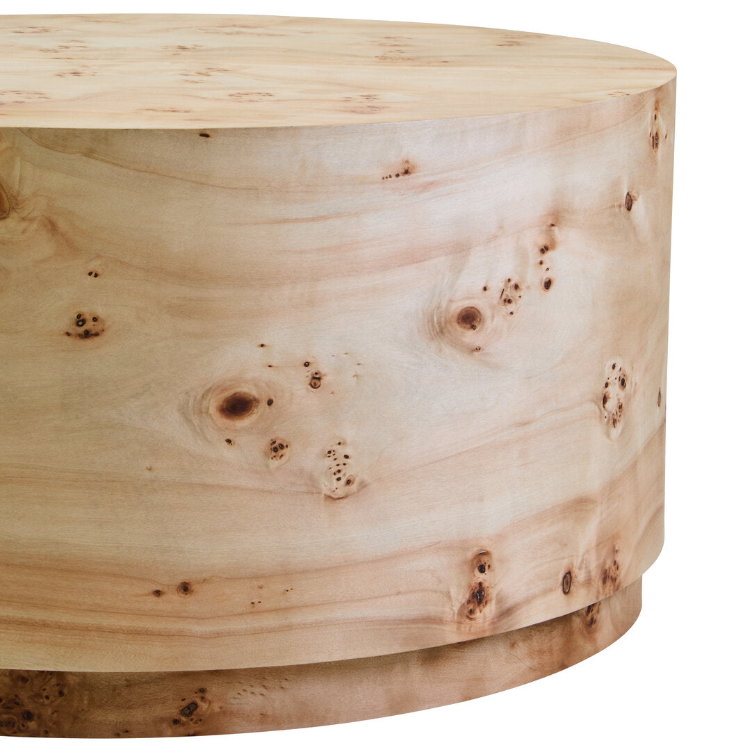 Sequoia Burl Wood Design Round Coffee Table