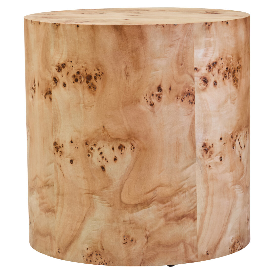 Sequoia Burl Wood Design Round Side Table