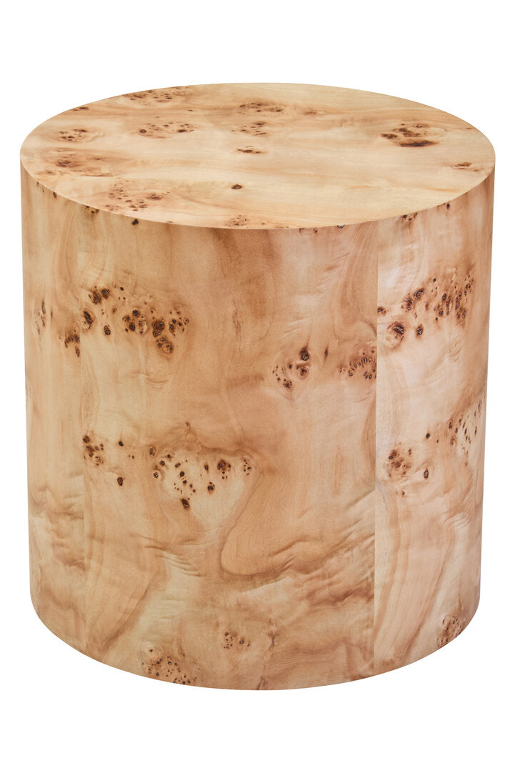 Sequoia Burl Wood Design Round Side Table