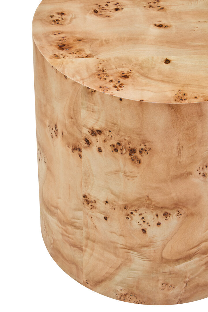 Sequoia Burl Wood Design Round Side Table
