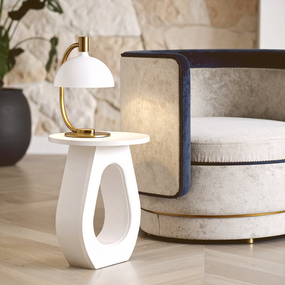 Waltz Whitewash Mango Wood Accent Table