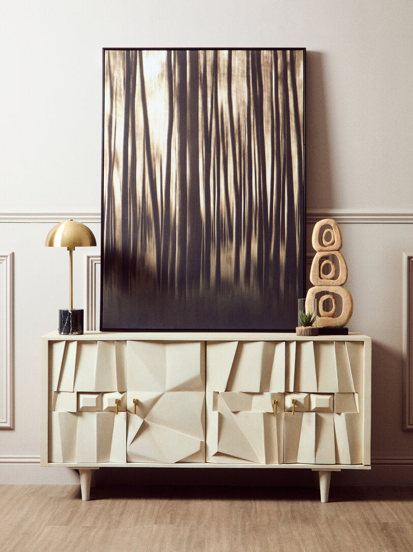 Stirling Brushed Brass Table Lamp with Black Marble Base