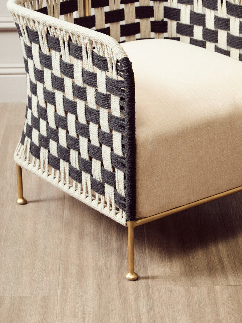 BengalBlack And White Jute Chair