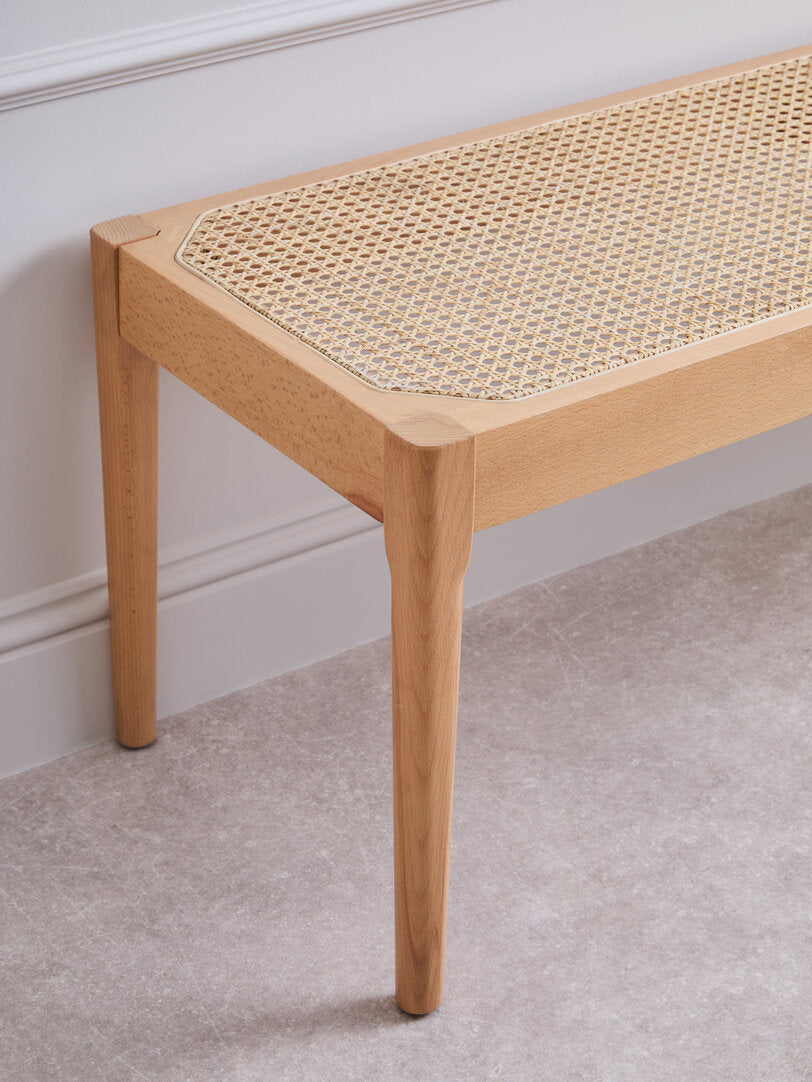 Pacific Natural Cane and Beech Wood Bench