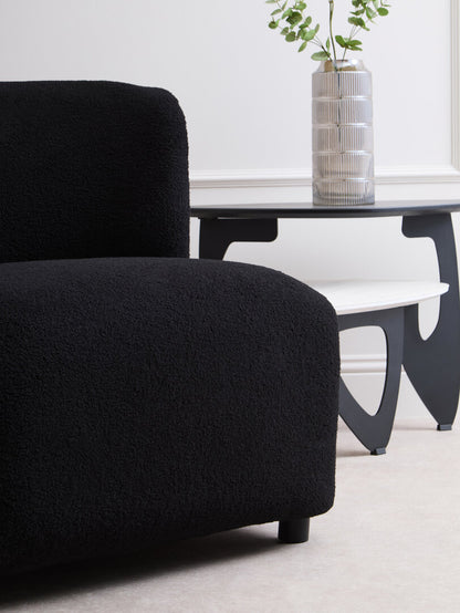 Aspen Black Boucle Effect Armless Lounge Chair