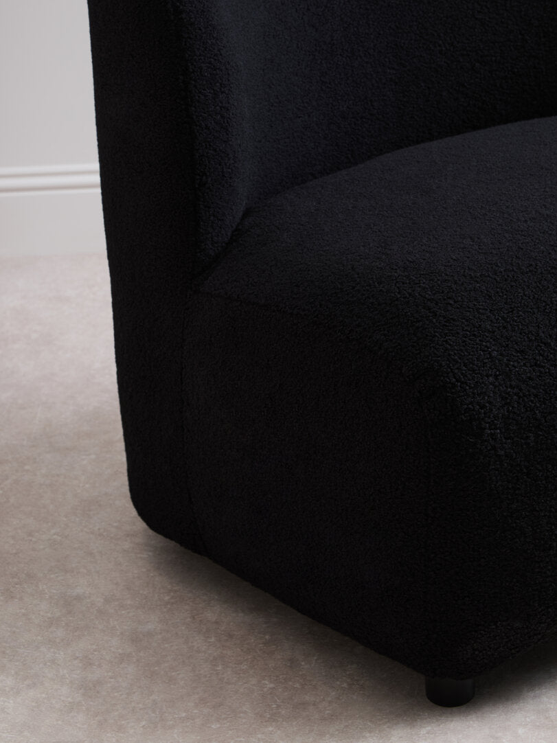 Aspen Black Boucle Effect Armless Lounge Chair