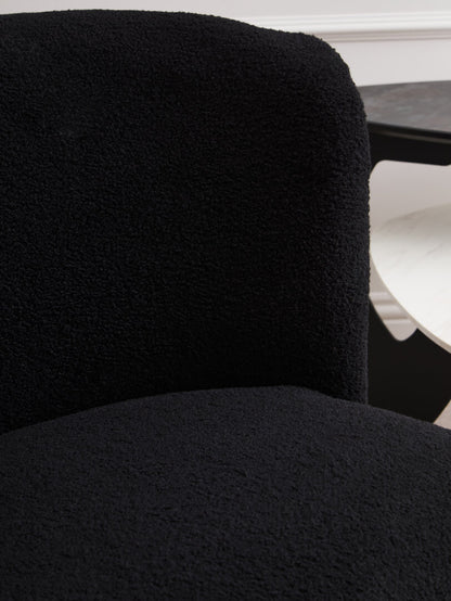 Aspen Black Boucle Effect Armless Lounge Chair