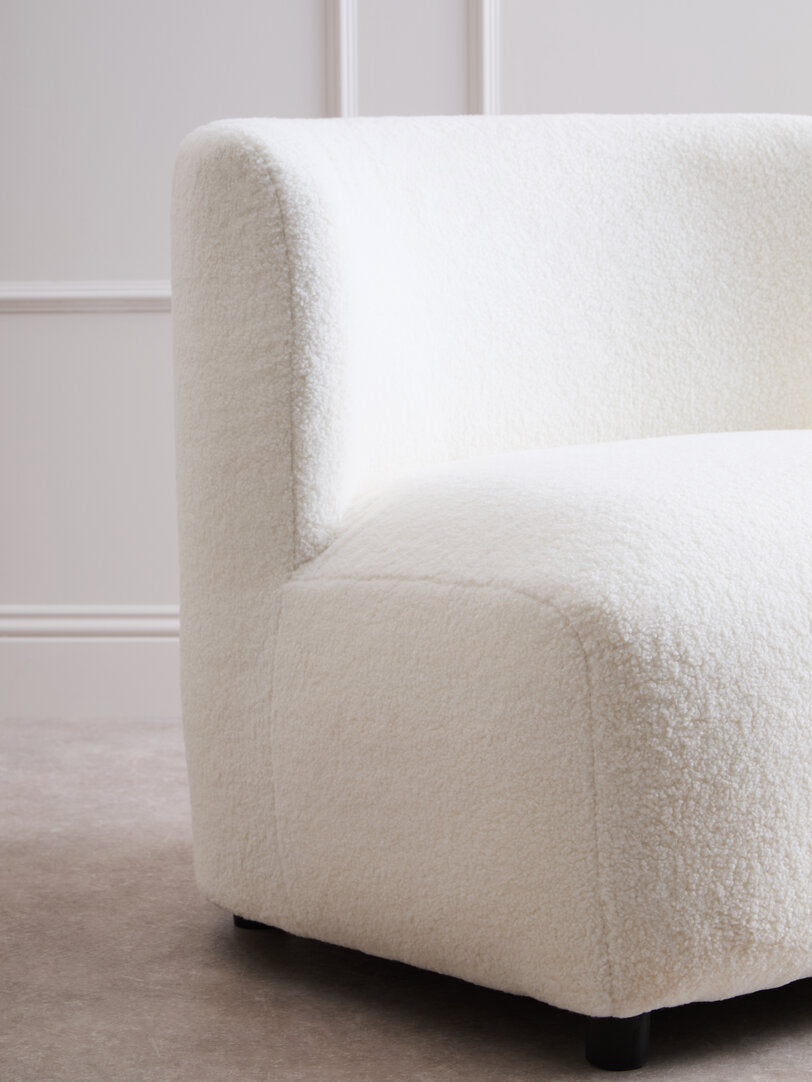 Aspen Ivory Boucle Effect Armless Lounge Chair