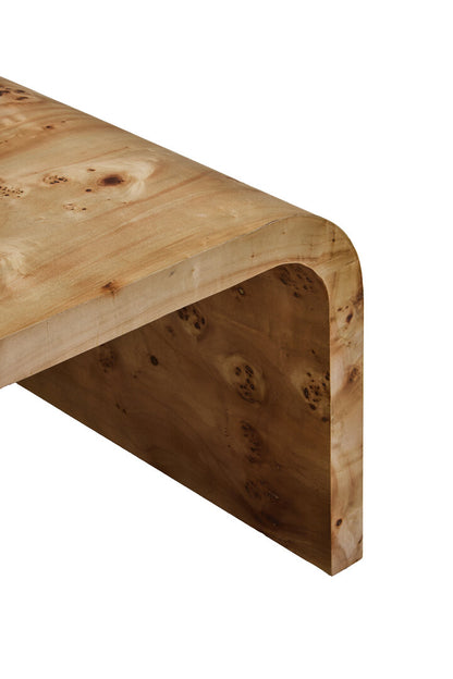Sequoia Burl Wood Design Curved Coffee Table