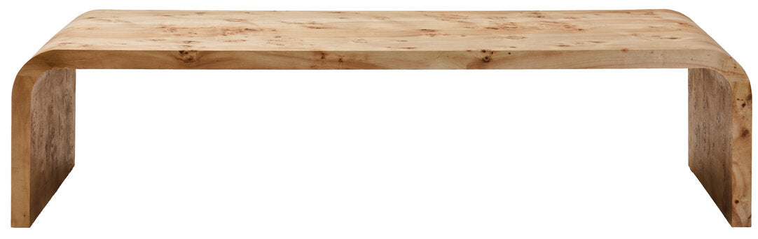 Sequoia Burl Wood Design Curved Coffee Table