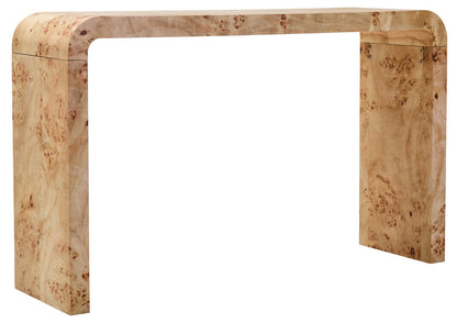 Sequoia Burl Wood Design Curved Console Table