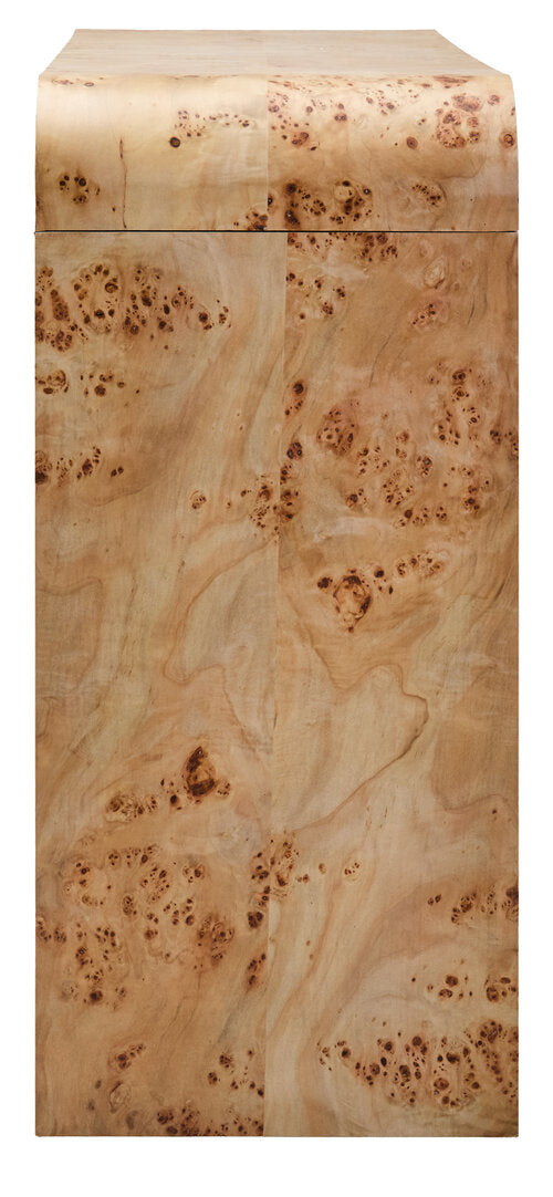 Sequoia Burl Wood Design Curved Console Table