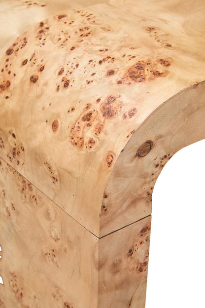 Sequoia Burl Wood Design Curved Console Table